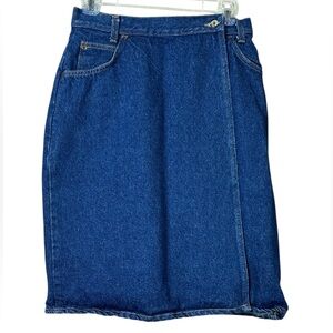 Vivaldi Vintage Denim Wrap Jean Skirt Women Sz 8